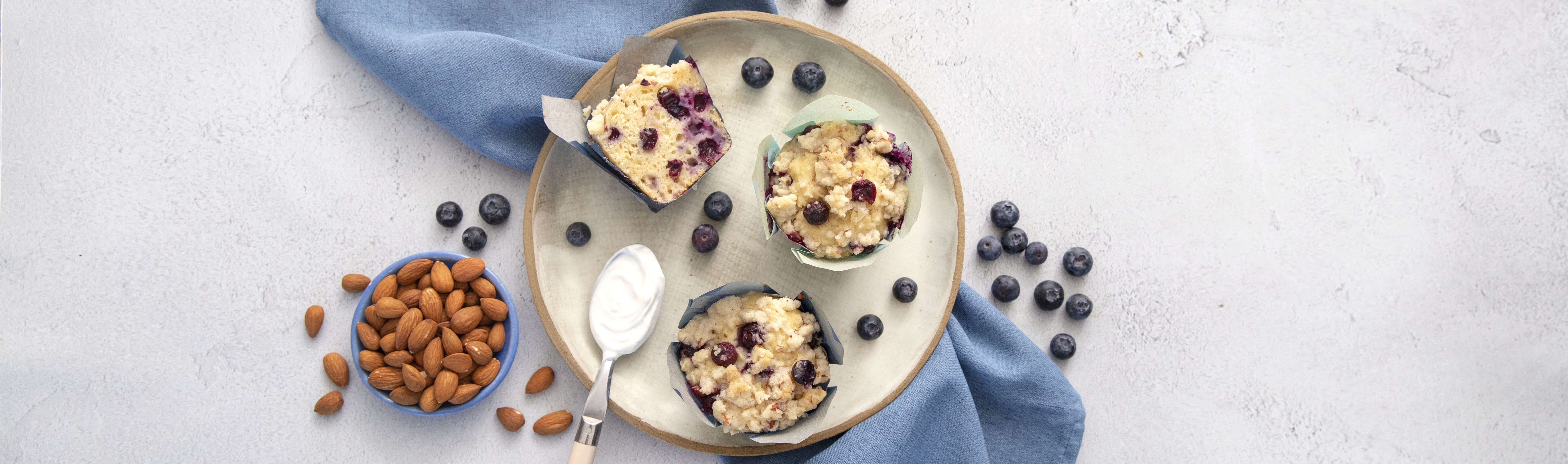 Muffins streusel myrtilles et amandes