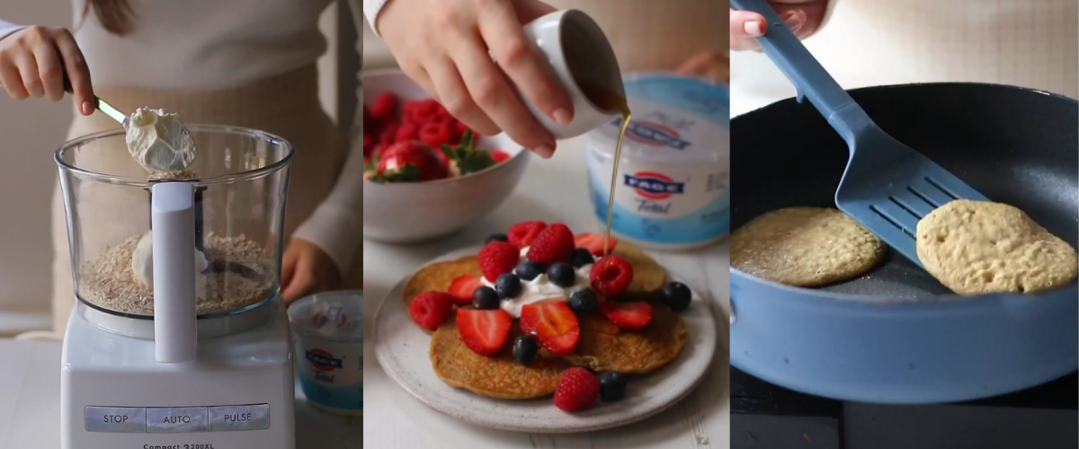 Pancakes met Griekse yoghurt 