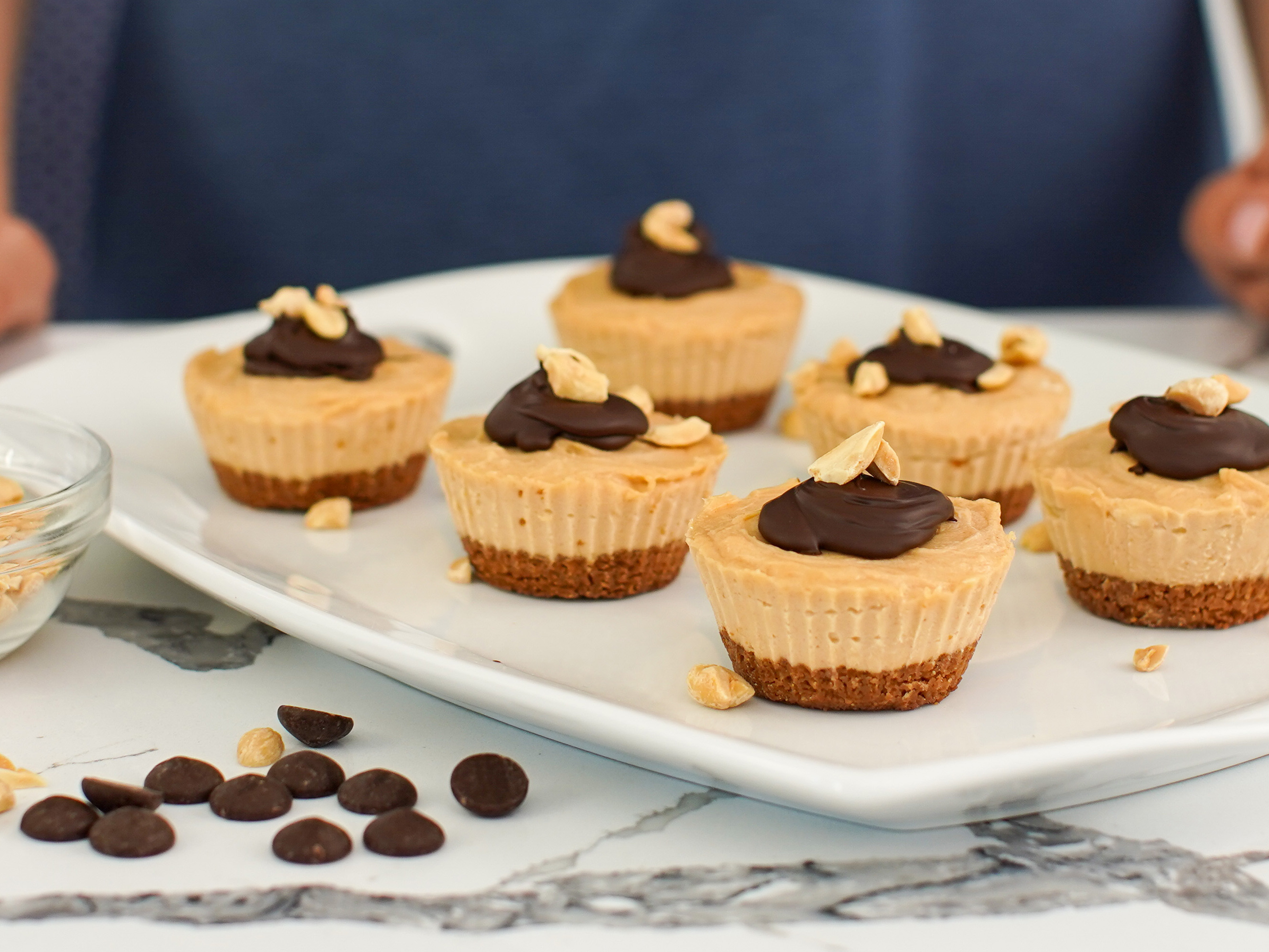 Mini cheesecakes au beure de cacahuète et yaourt grec