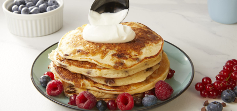 Pancakes aux fruits rouges et au chocolat